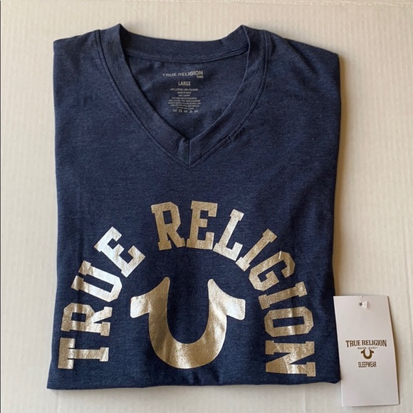 NWT True Religion Sleepwear V-Neck Shirt - Picture 3 of 5